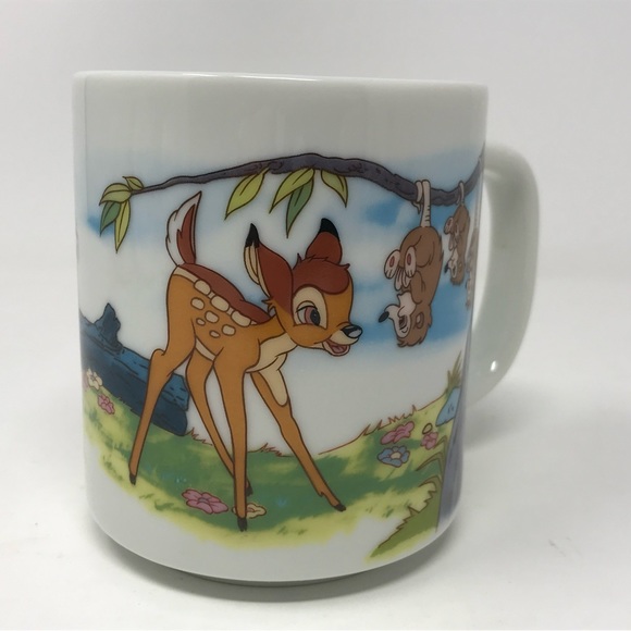 Disney Other - Vintage Disneyland Walt Disney World Bambi Thumper Flower Owl Mug Blue Rim